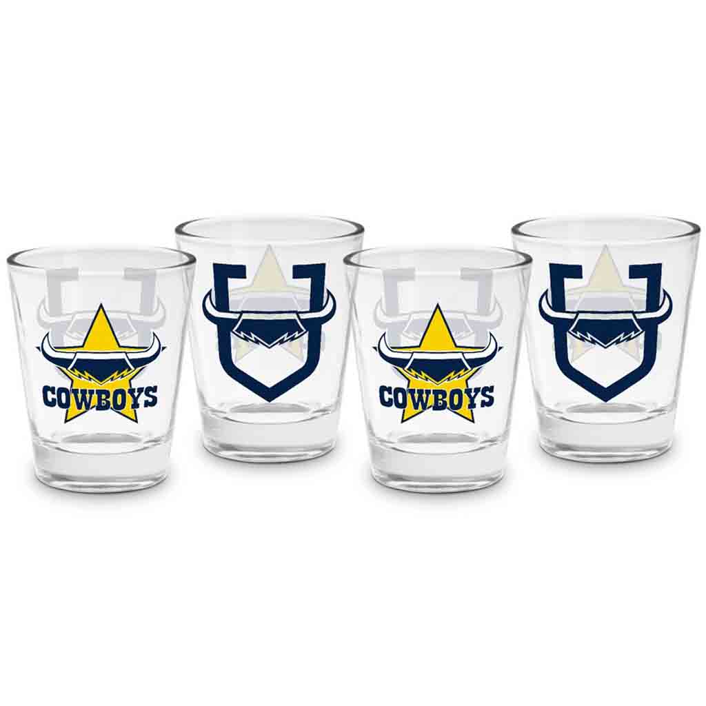 North Queensland Cowboys 4-Pack Shot Glasses