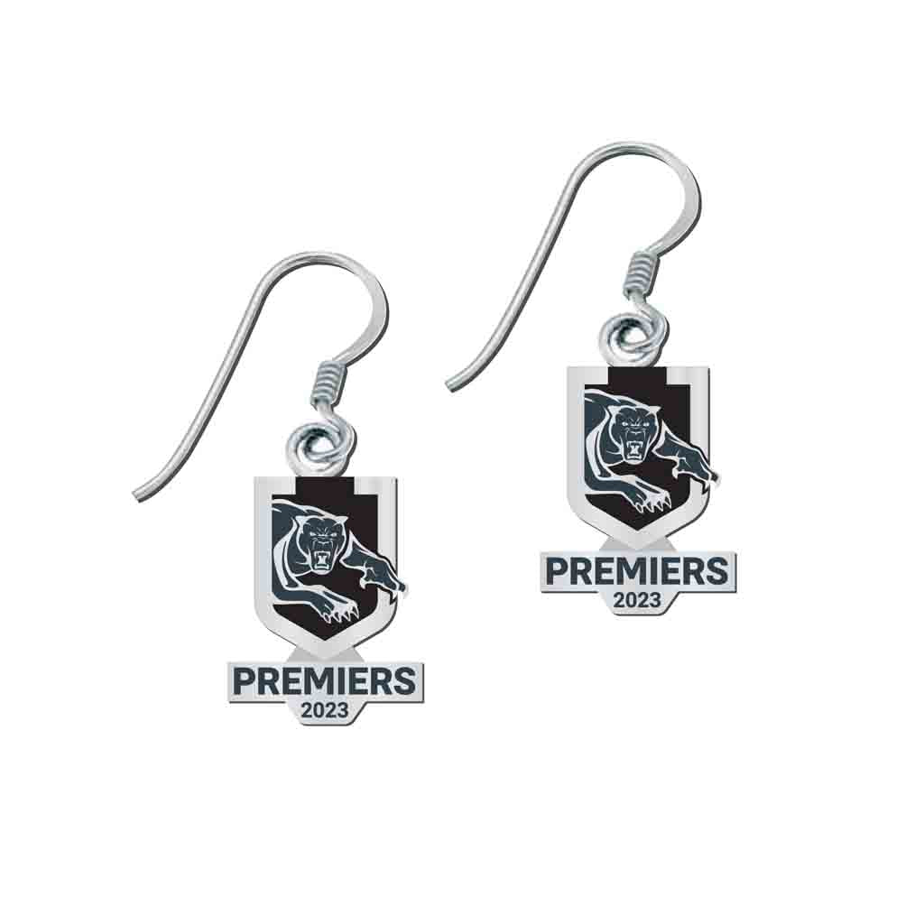 Load image into Gallery viewer, Penrith Panthers 2023 Premiers Logo Earrings
