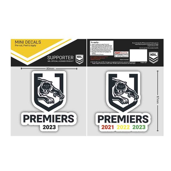 Penrith Panthers 2023 Premiers Mini Decals