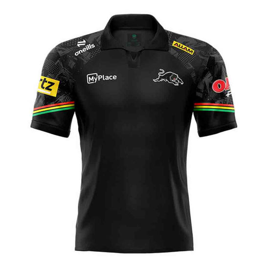 Penrith Panthers 2024 Media Polo Adult Black
