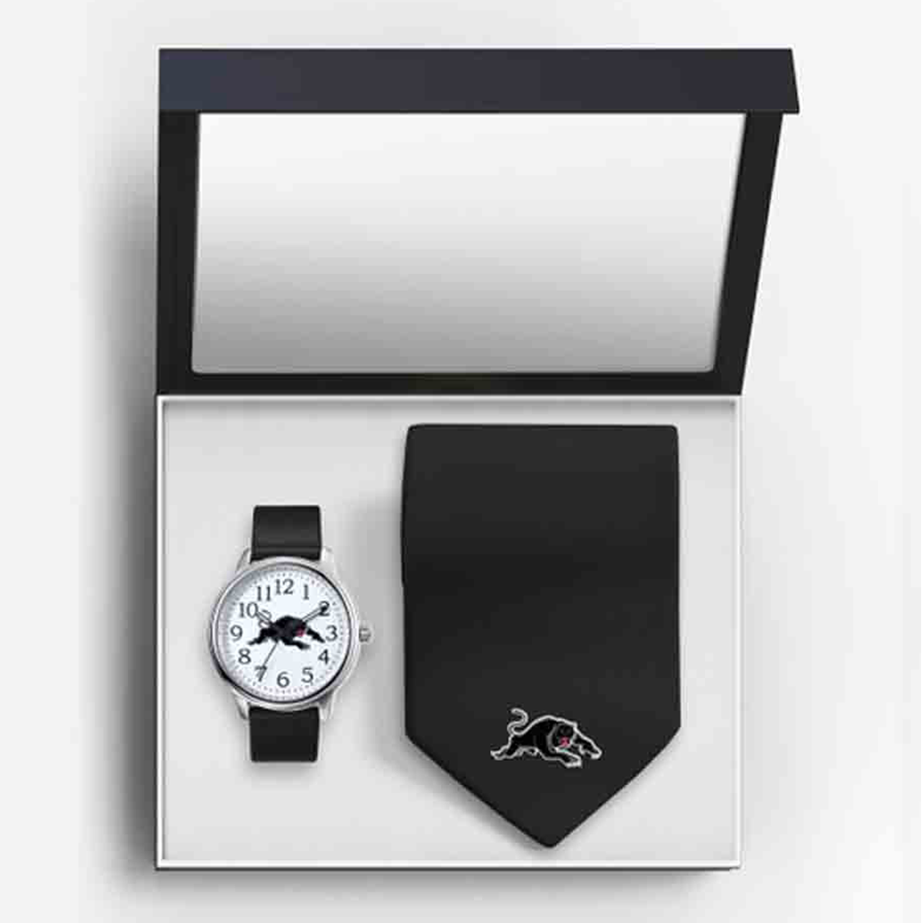 Load image into Gallery viewer, Penrith Panthers Watch &amp;amp; Tie Gift Set
