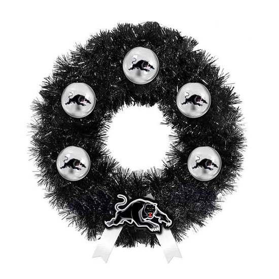 Load image into Gallery viewer, Penrith Panthers Xmas Wreath
