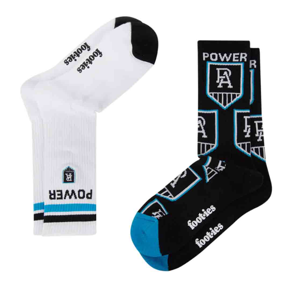 Port Adelaide Power Mascot Sneaker Sock 2 Pack