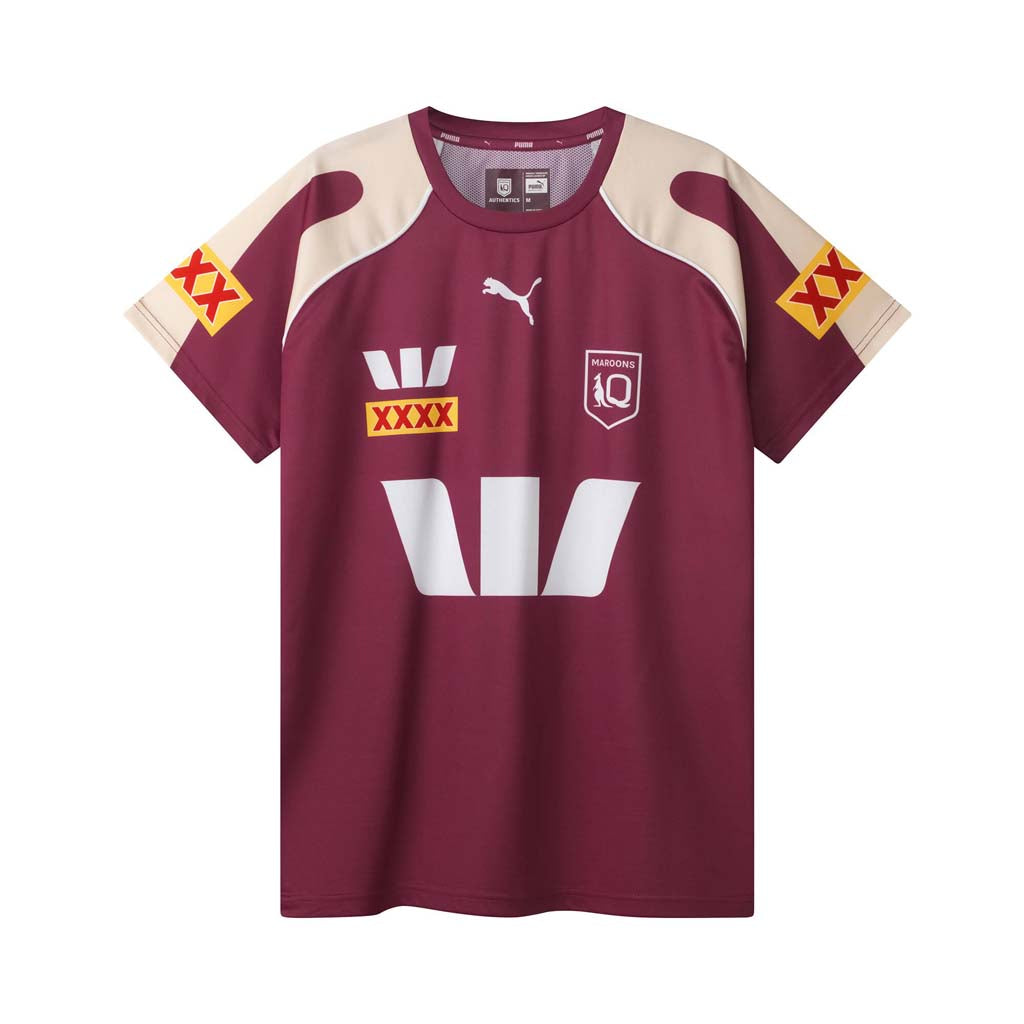 QLD Maroons 2026 Training Tee Adult Burgundy – Jerseys Megastore