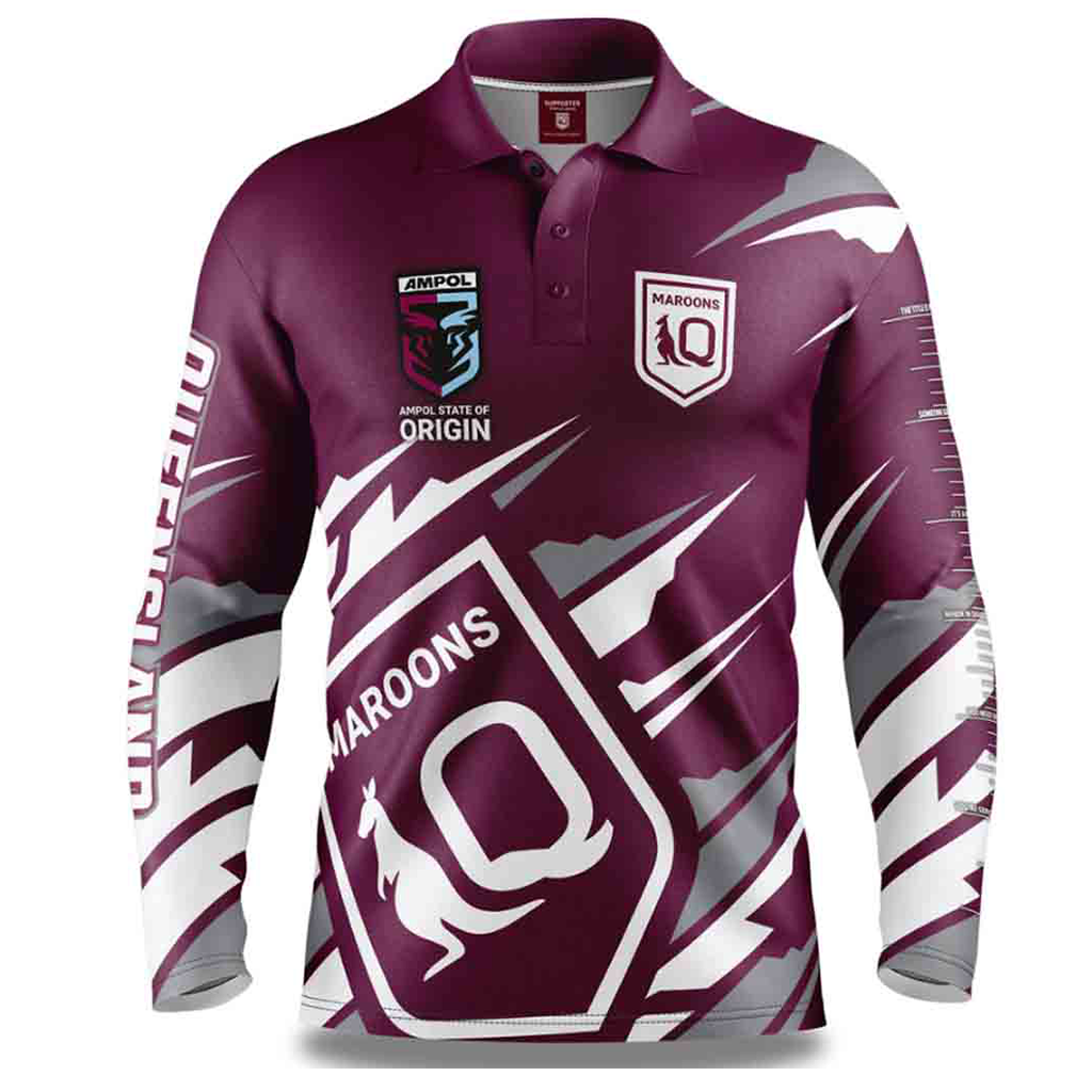 Queensland Maroons 'Ignition' Fishing Shirt Adult