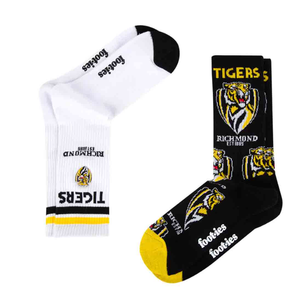 Richmond Tigers Mascot Sneaker Sock 2 Pack
