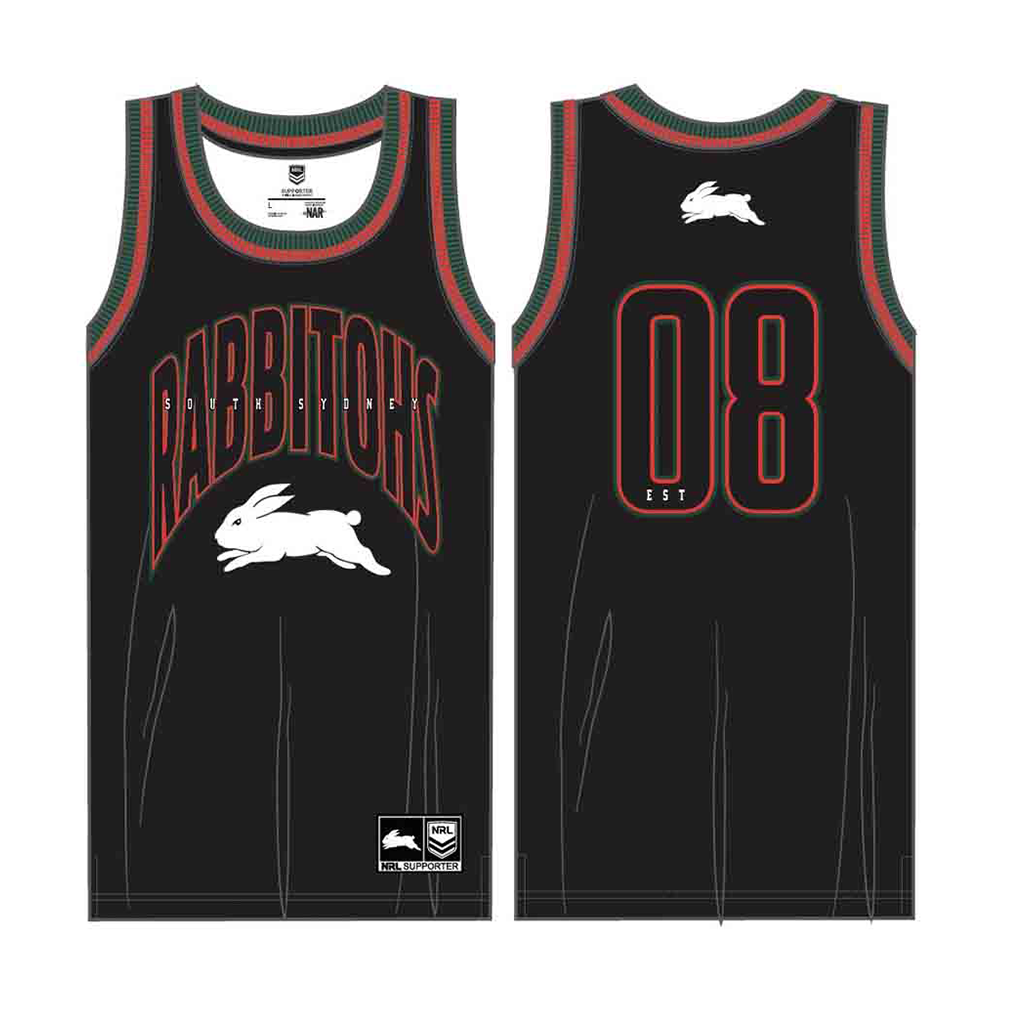 South Sydney Rabbitohs Basketball Singlet Adult