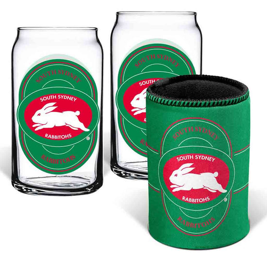 South Sydney Rabbitohs Can Glasses and Can Cooler
