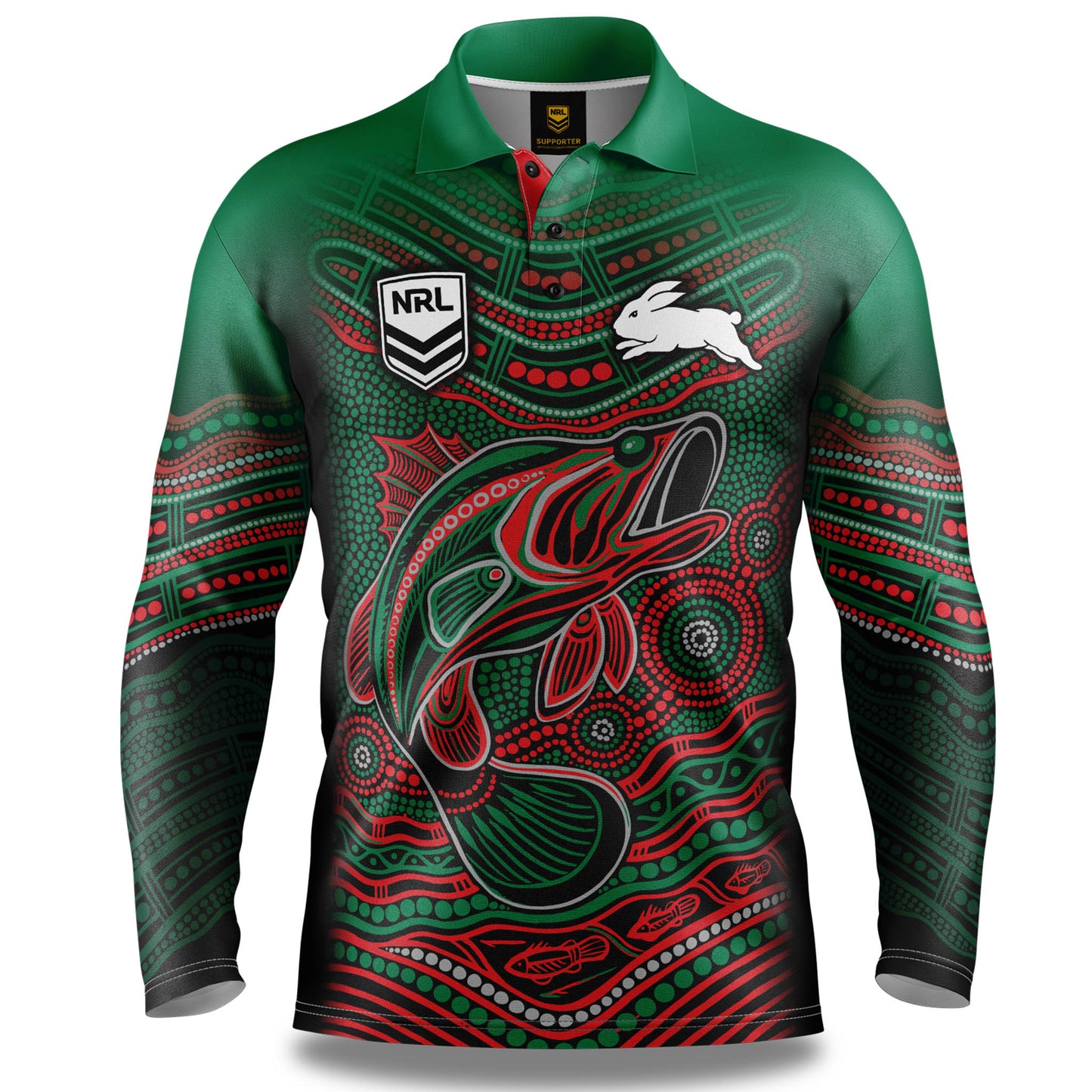 South Sydney Rabbitohs Indigenous Fishing Shirt Adult