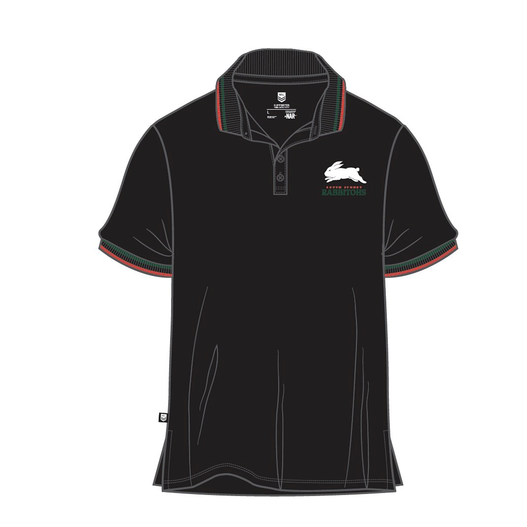 South Sydney Rabbitohs Pique Gold Polo Adult