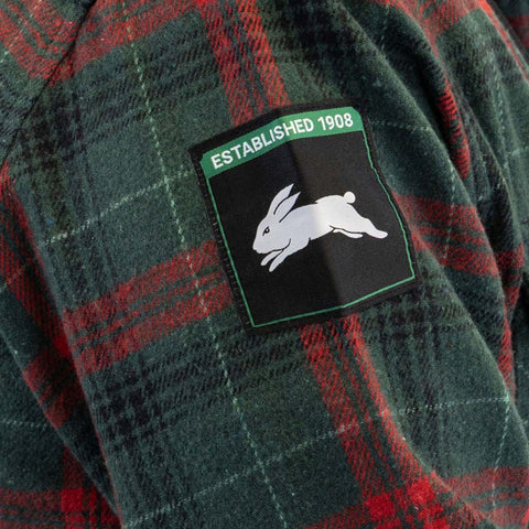 South Sydney Rabbitohs Hooded Flannel Shirt Adult