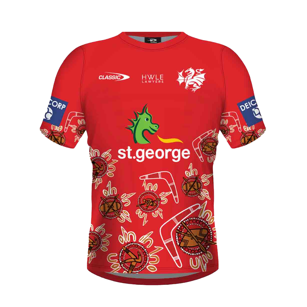 Load image into Gallery viewer, St George Dragons 2023 Indigenous Training Tee Adult*
