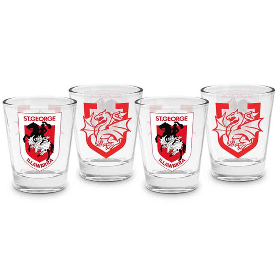 Load image into Gallery viewer, St George Dragons 4-Pack Shot Glasses
