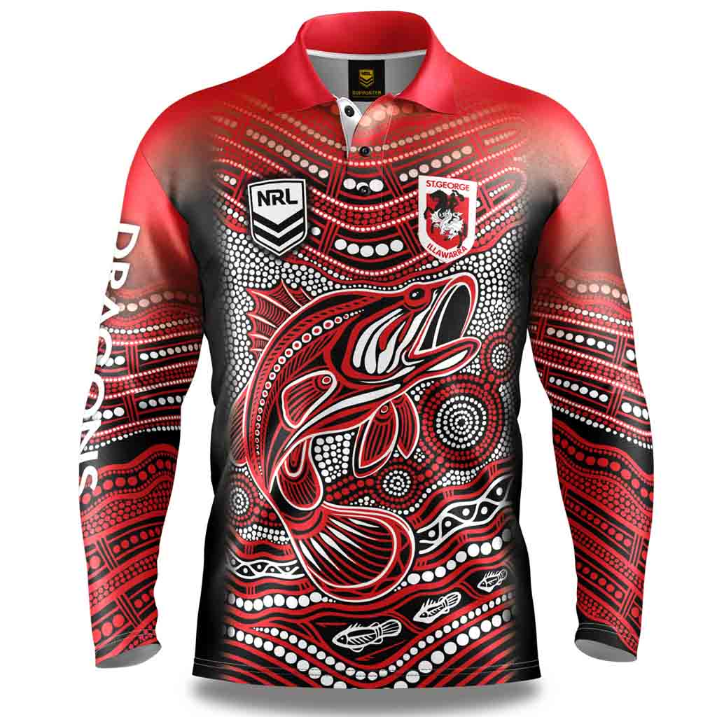 St George Dragons Indigenous Fishing Shirt