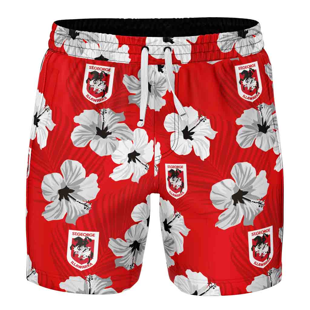 St George Dragons 'Aloha' Volley Shorts Adult