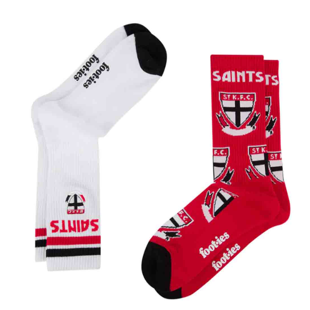 St Kilda Saints Mascot Sneaker Sock 2 Pack