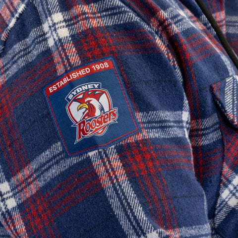 Sydney Roosters Hooded Flannel Shirt Adult