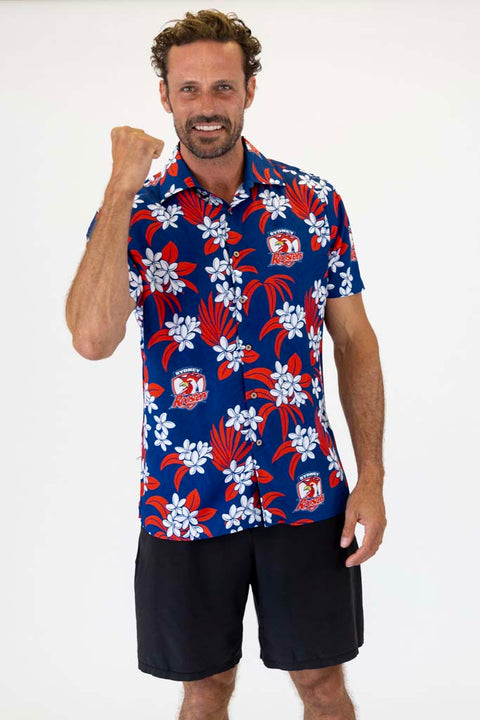 Sydney Roosters 'Reef' Hawaiian Shirt Adult