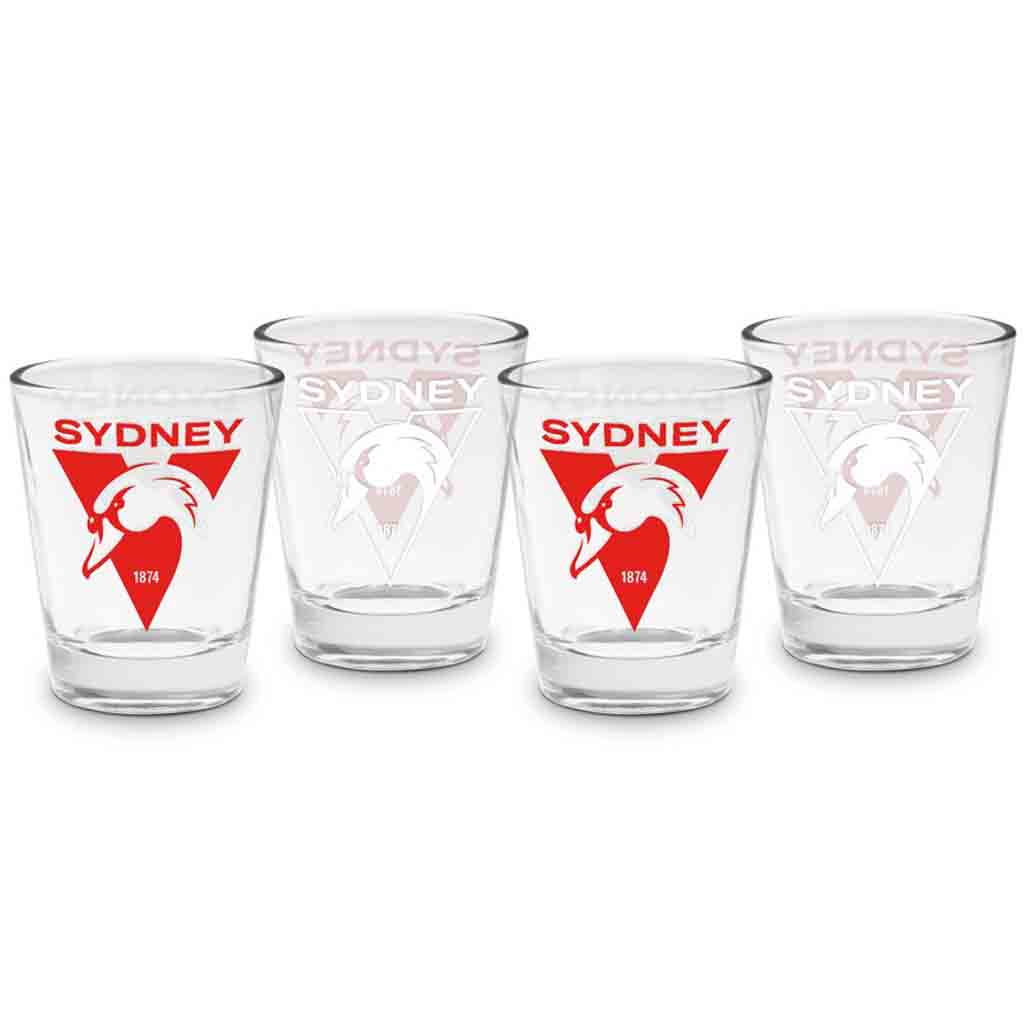 Sydney Swans 4-Pack Shot Glasses