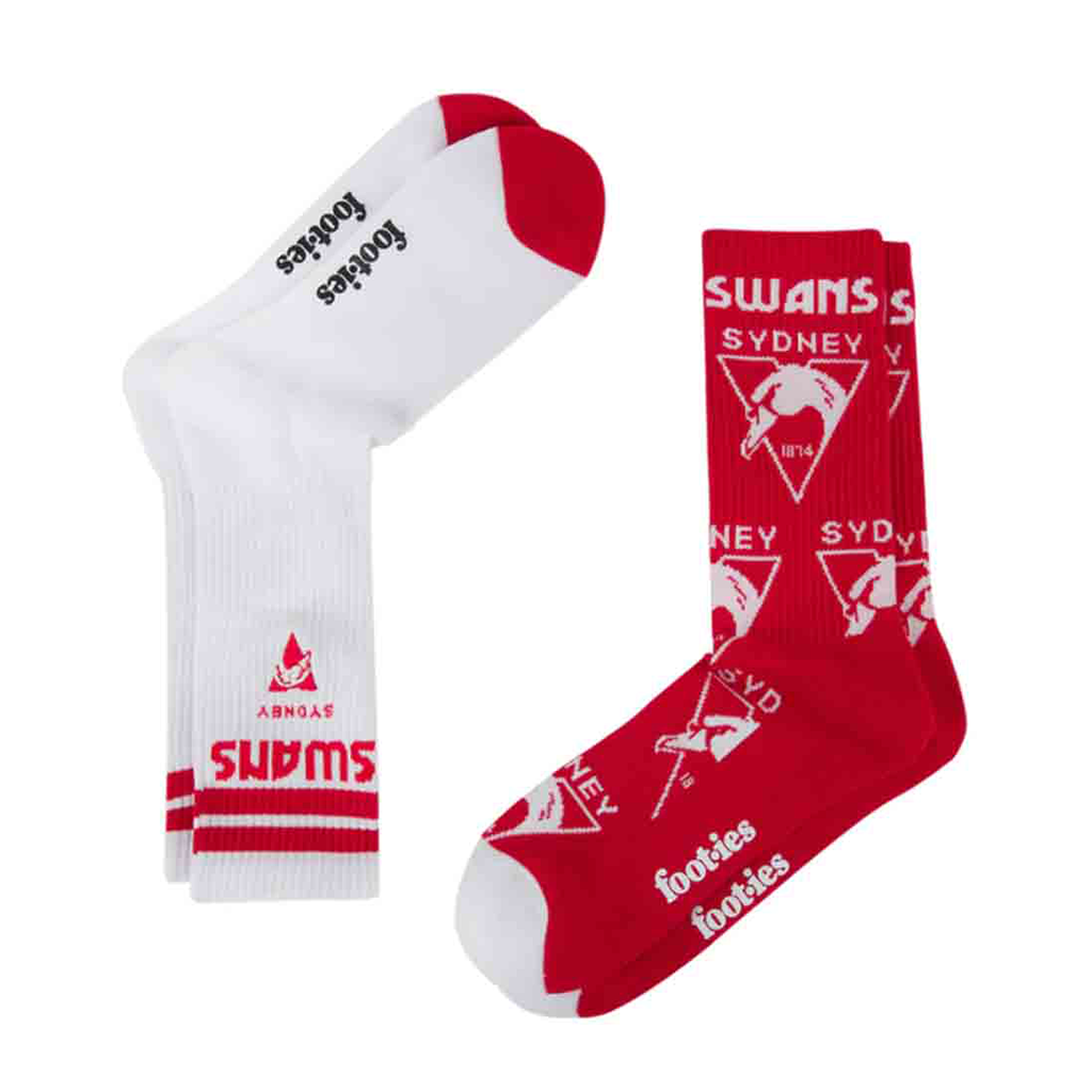 Sydney Swans Mascot Sneaker Sock 2 Pack