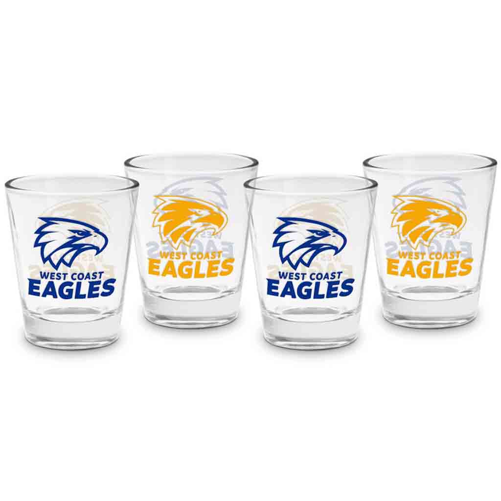 West Coast Eagles 4-Pack Shot Glasses