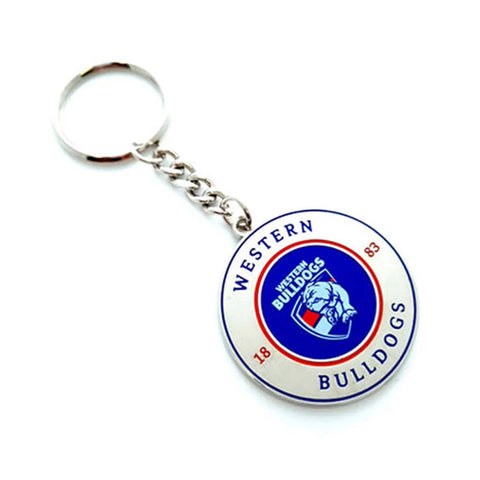 Western Bulldogs Round Keyring