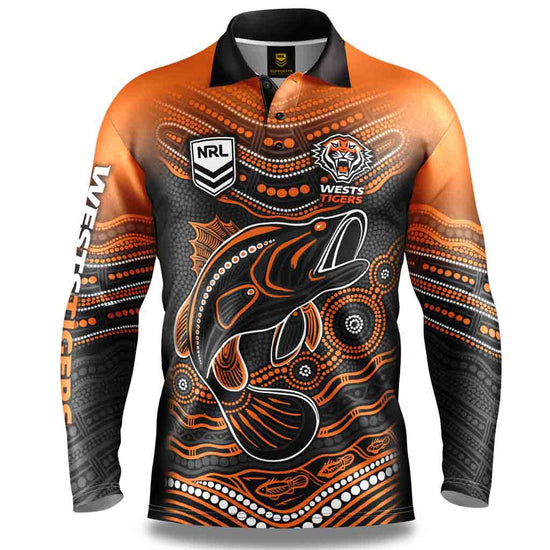 Wests Tigers Indigenous Fishing Shirt Adult