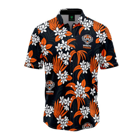 Wests Tigers 'Reef' Hawaiian Shirt Adult