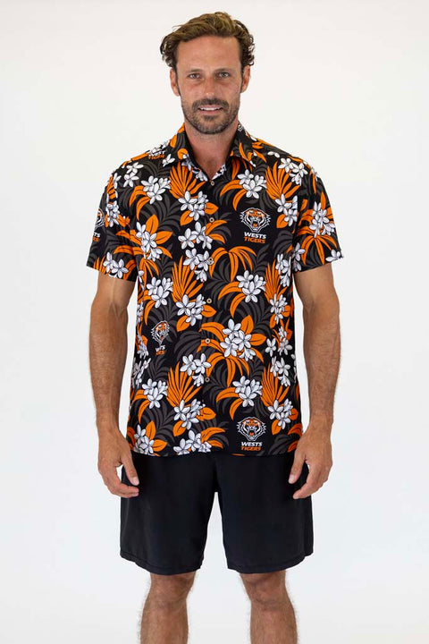 Wests Tigers 'Reef' Hawaiian Shirt Adult
