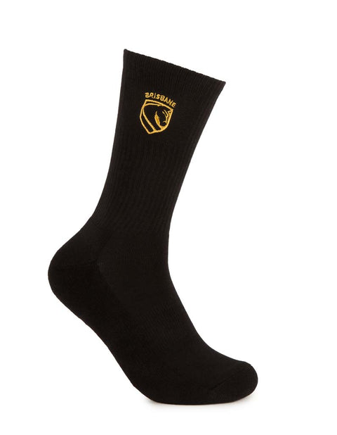Brisbane Broncos Black Sneaker Sock 2 Pack