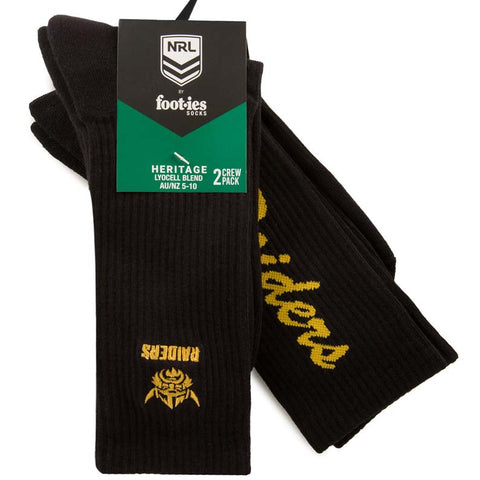 Canberra Raiders Black Sneaker Sock 2 Pack
