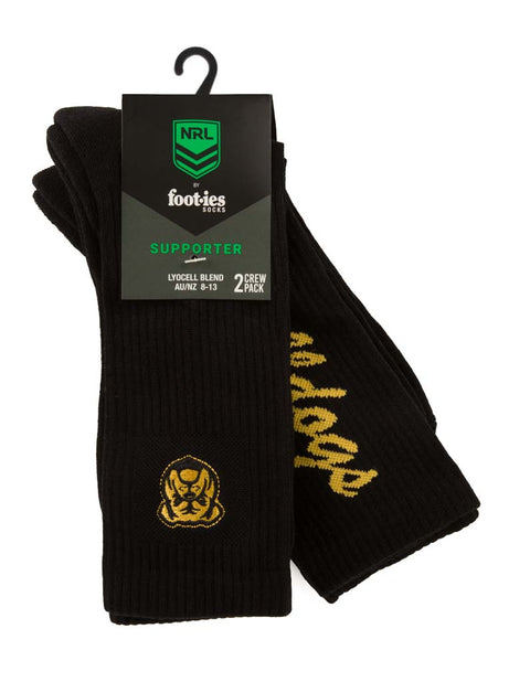 Canterbury Bulldogs Black Sneaker Sock 2 Pack