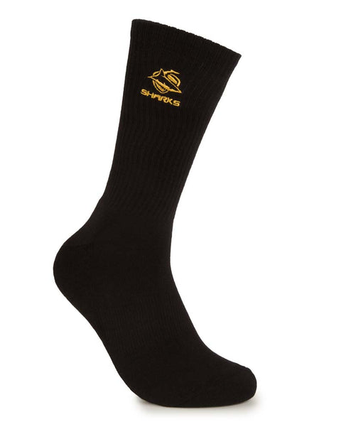 Cronulla Sharks Black Sneaker Sock 2 Pack