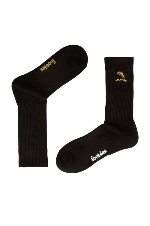 Dolphins Black Sneaker Sock 2 Pack