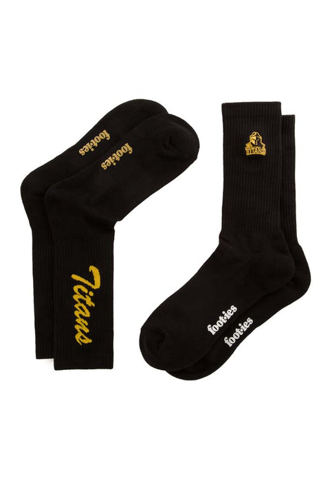 Gold Coast Titans Black Sneaker Sock 2 Pack