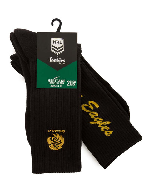 Manly Sea Eagles Black Sneaker Sock 2 Pack