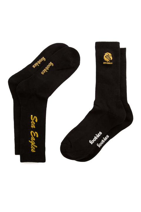 Manly Sea Eagles Black Sneaker Sock 2 Pack