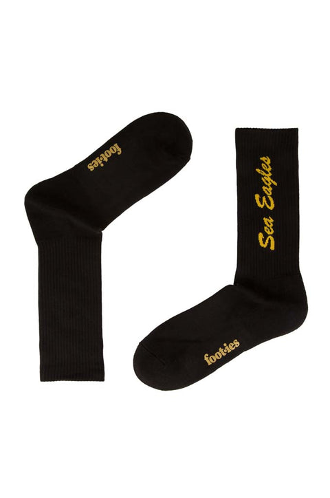 Manly Sea Eagles Black Sneaker Sock 2 Pack