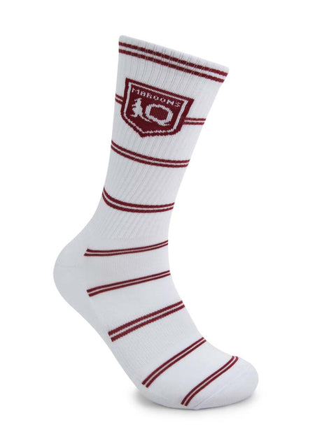 Queensland Maroons Stripes Sneaker Sock 2 Pack