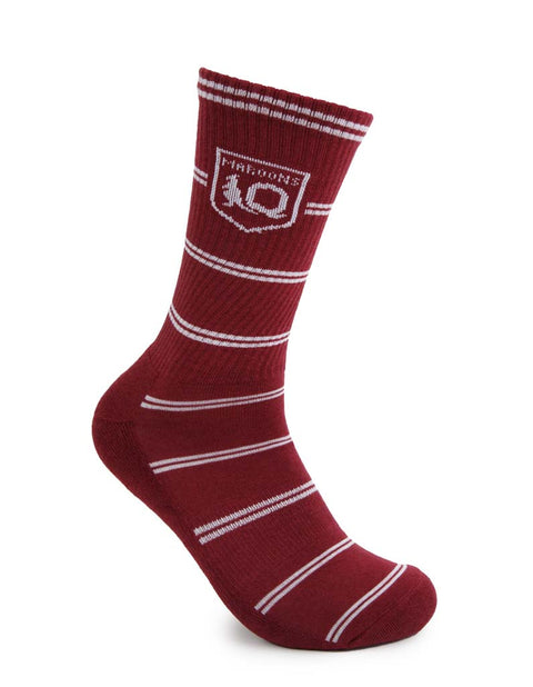 Queensland Maroons Stripes Sneaker Sock 2 Pack