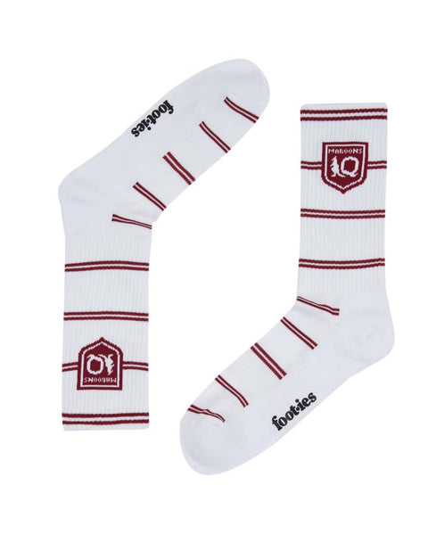 Queensland Maroons Stripes Sneaker Sock 2 Pack