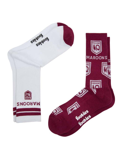 Queensland Maroons Icons Sneaker Sock 2 Pack