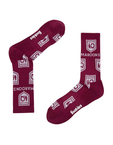 Queensland Maroons Icons Sneaker Sock 2 Pack