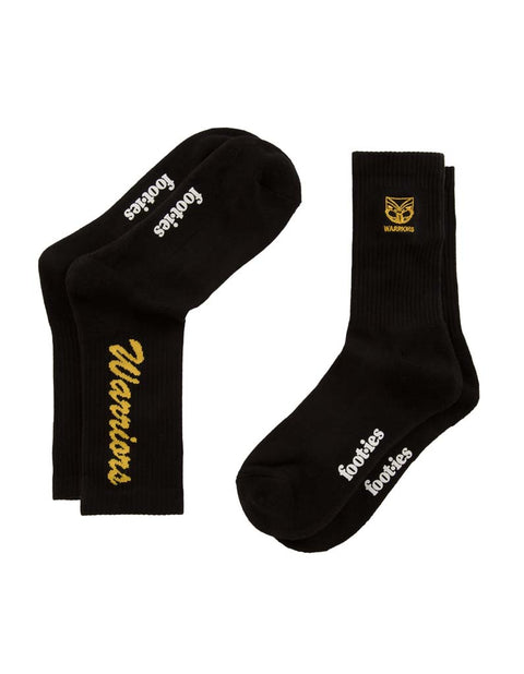 New Zealand Warriors Black Sneaker Sock 2 Pack
