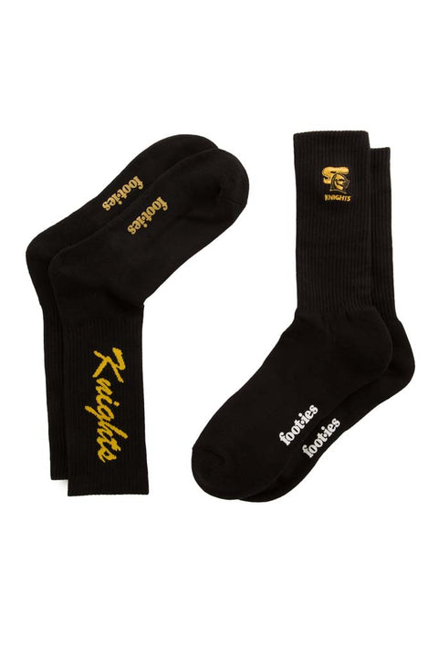 Newcastle Knights Black Sneaker Sock 2 Pack