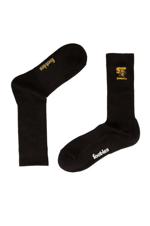 Newcastle Knights Black Sneaker Sock 2 Pack