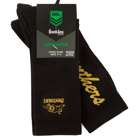 Penrith Panthers Black Sneaker Sock 2 Pack