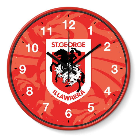 St George Dragons Wall Clock - Jerseys Megastore