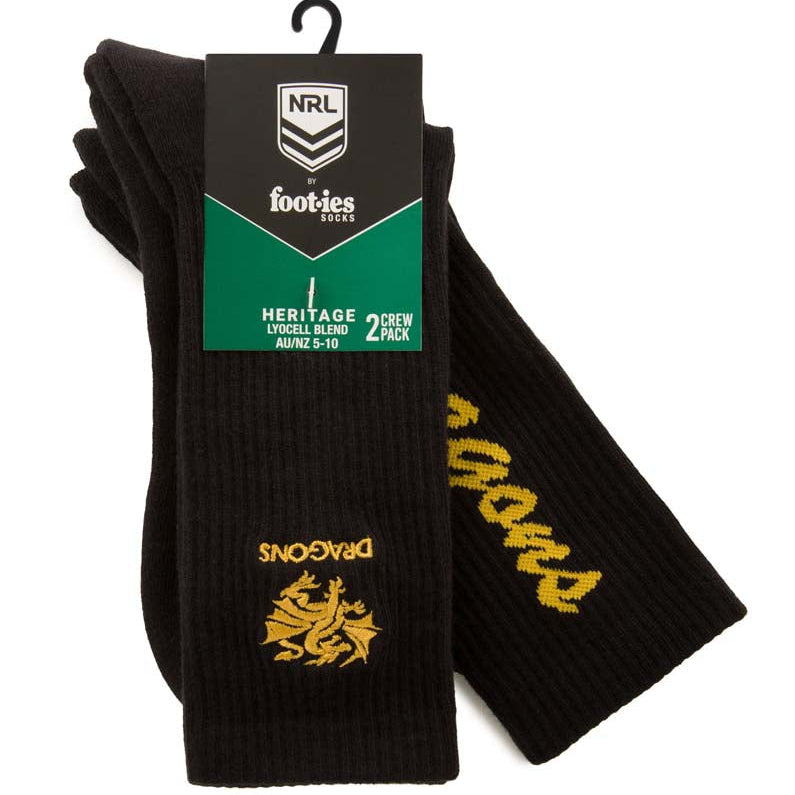 St George Dragons Black Sneaker Sock 2 Pack – Jerseys Megastore