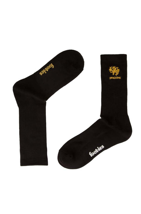 St George Dragons Black Sneaker Sock 2 Pack